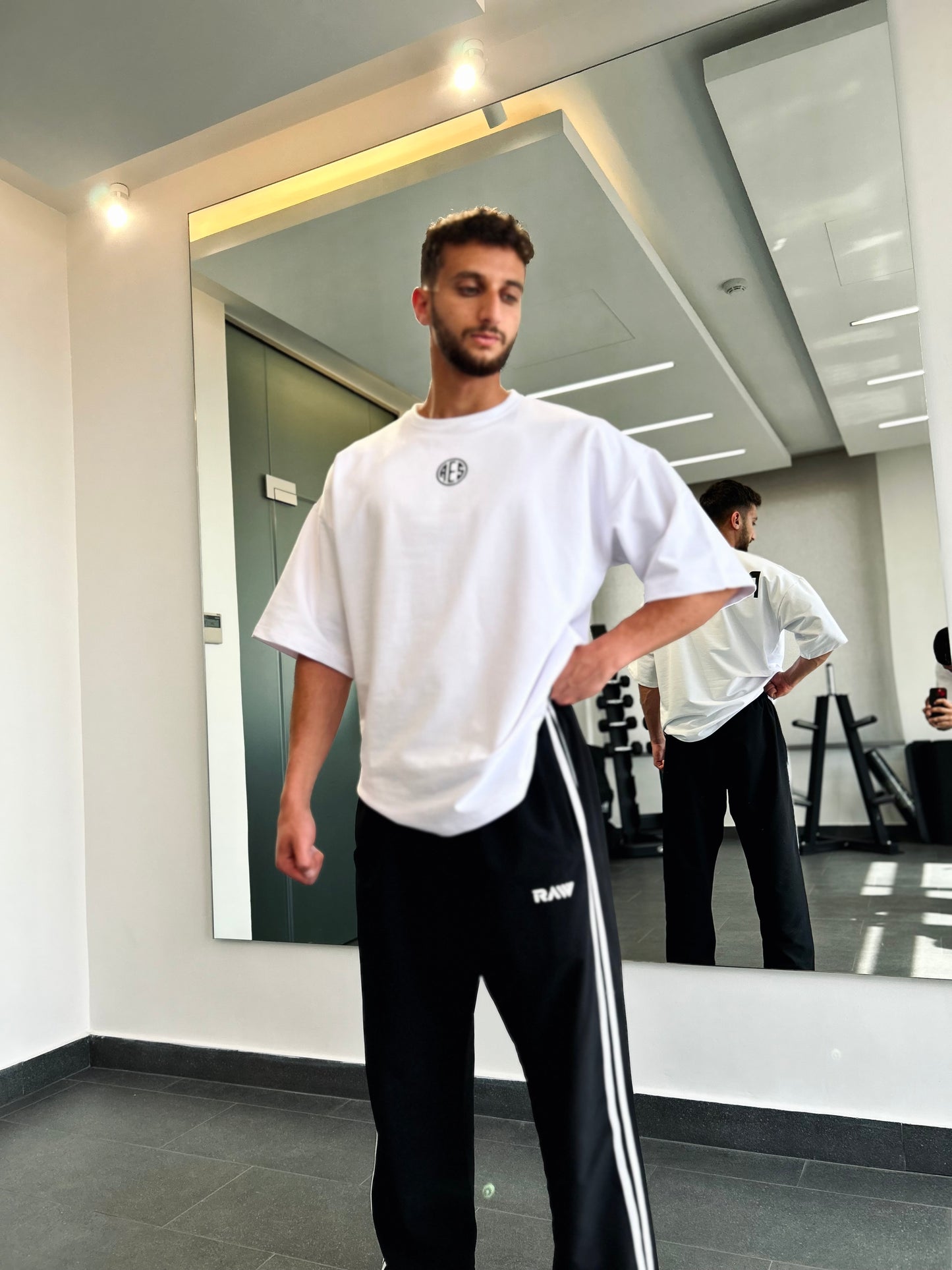 Black HeavyDuty Striped Sweatpants