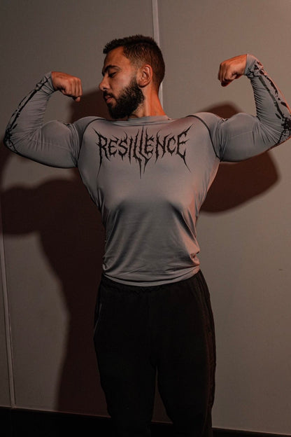 002 Gray Compression Long-Sleeve