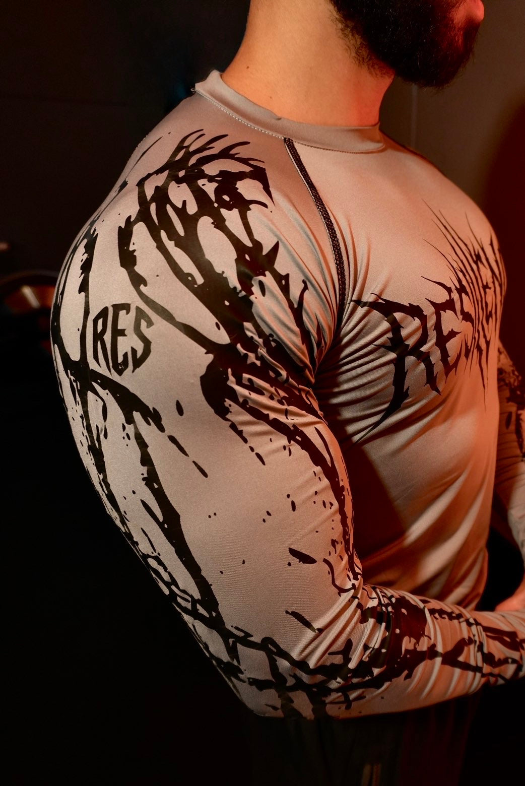 002 Gray Compression Long-Sleeve