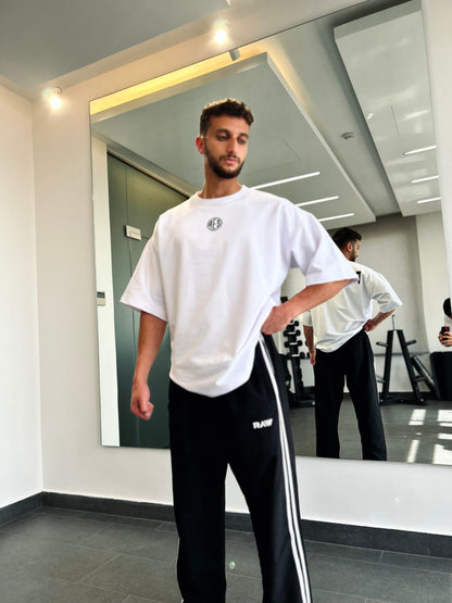 Black HeavyDuty Striped Sweatpants