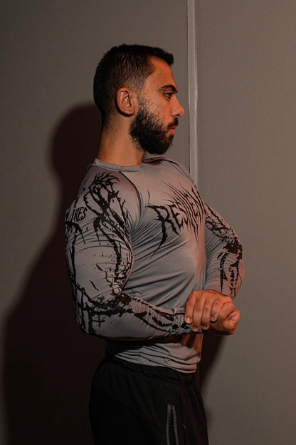 002 Gray Compression Long-Sleeve
