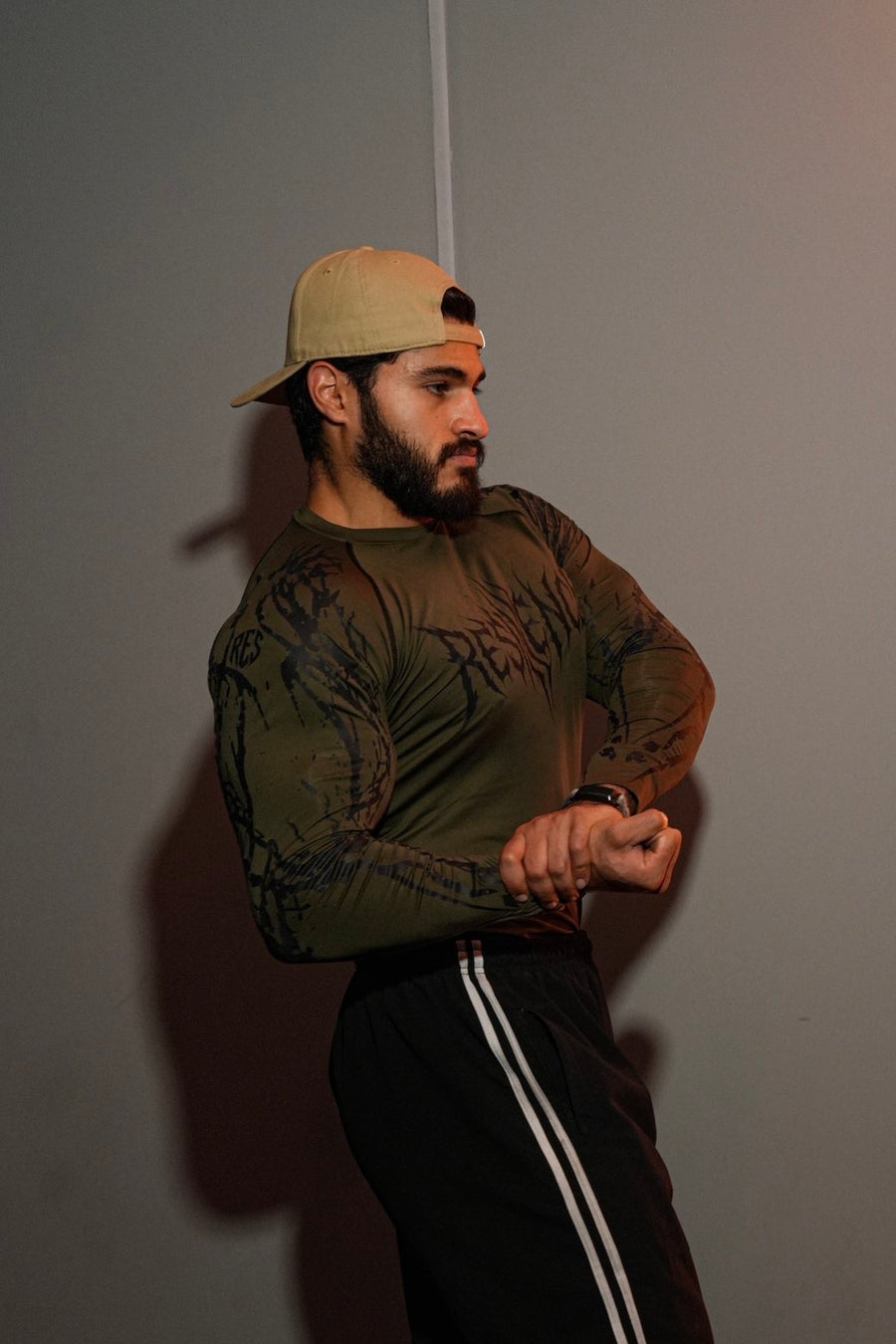 002 Dark Olive Compression Long-Sleeve